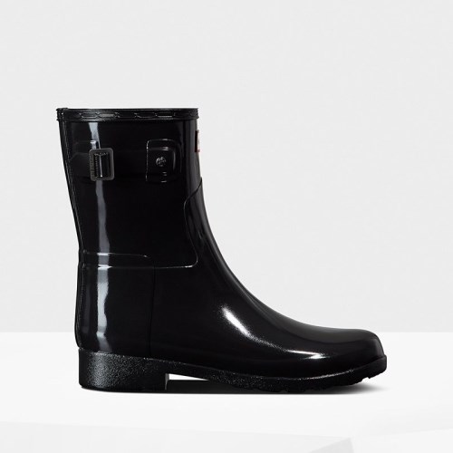 Hunter Refined Slim Fit Gloss Short Rain Boots For Womens - NZ V8652